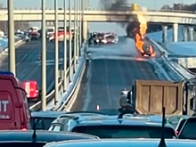 Столб пламени: кадры полыхающей цистерны с газом в Москве