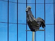 Скульптура «Петух, охраняющий футбольный мяч» появилась в Сочи