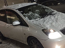 В Ноябрьске рухнувший с крыши снег разбил машину и едва не покалечил человека