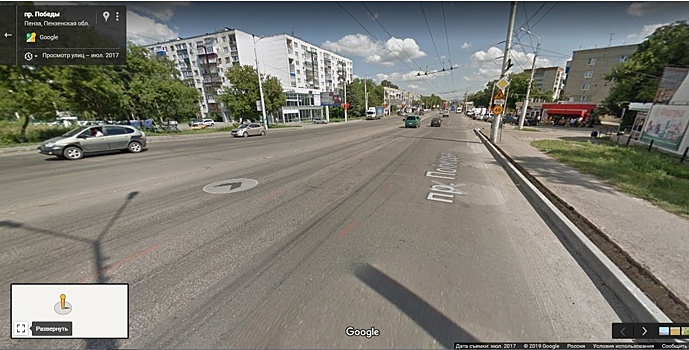 В Пензе на проспекте Победы провалился асфальт