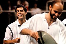 Андре Агасси и Пит Сампрас встретились во втором раунде Мастерса в Монте Карло в 1998-м, странный матч легенд тенниса