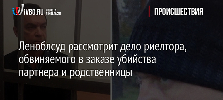 Леноблсуд рассмотрит дело риелтора, обвиняемого в заказе убийства партнера и родственницы