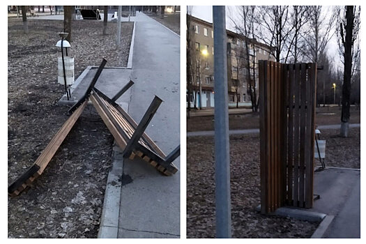 В Балашове вандалы напали на лавочки в сквере на улице Энтузиастов