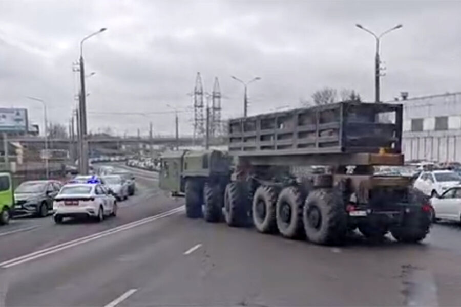 Появилось видео с шасси для неизвестного ракетного комплекса в Белоруссии
