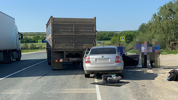 После столкновения на трассе под Саратовом иномарки и КаМАЗа госпитализировали девушку
