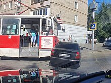 Из-за ДТП в Мирном переулке в Саратове около часа стояли трамваи