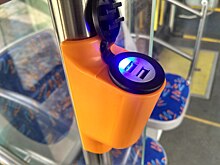 На новых трамваях в Ростове установили USB-зарядки