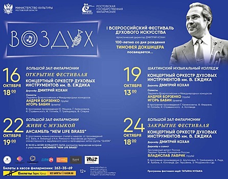 Всероссийский фестиваль духового искусства &laquo;Воздух&raquo; пройдет в Ростове