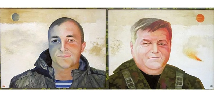 Ростовский художник подарил новочеркасской школе двойной портрет &laquo;Герои России&raquo;
