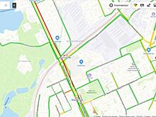 На Ленинградском проспекте вечером 5 июня пробки составляют шесть баллов