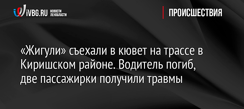 «Жигули» съехали в кювет на трассе в Киришском районе. Водитель погиб, две пассажирки получили травмы