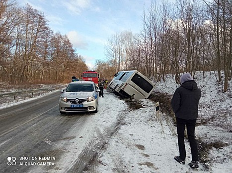 В районе Отрадного занесло пассажирский автобус: есть пострадавшие