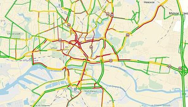 В четверг вечером в Калининграде образовались пробки из-за девяти ДТП