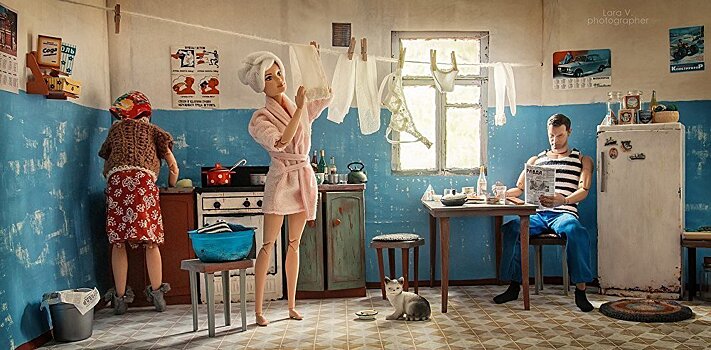 Барби и Кен в советской коммуналке — фантазия российского фотографа
