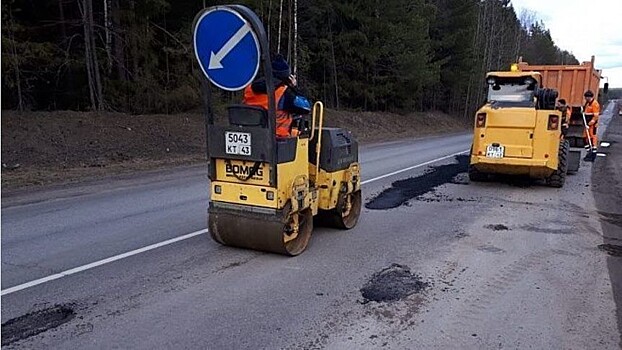 В Белохолуницком районе продолжается гарантийный ремонт разрушенного участка федеральной трассы