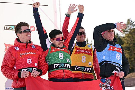 Чемпионат России по биатлону — 2025, мужская эстафета, жаркая схватка за четвёртое место и бронзовую медаль, фотофиниш