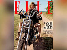 42-летняя супермодель Жизель Бюндхен в шортах и косухе снялась для обложки Elle