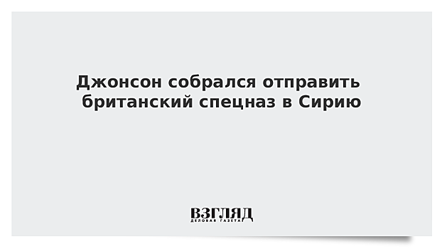 Джонсон собрался отправить британский спецназ в Сирию