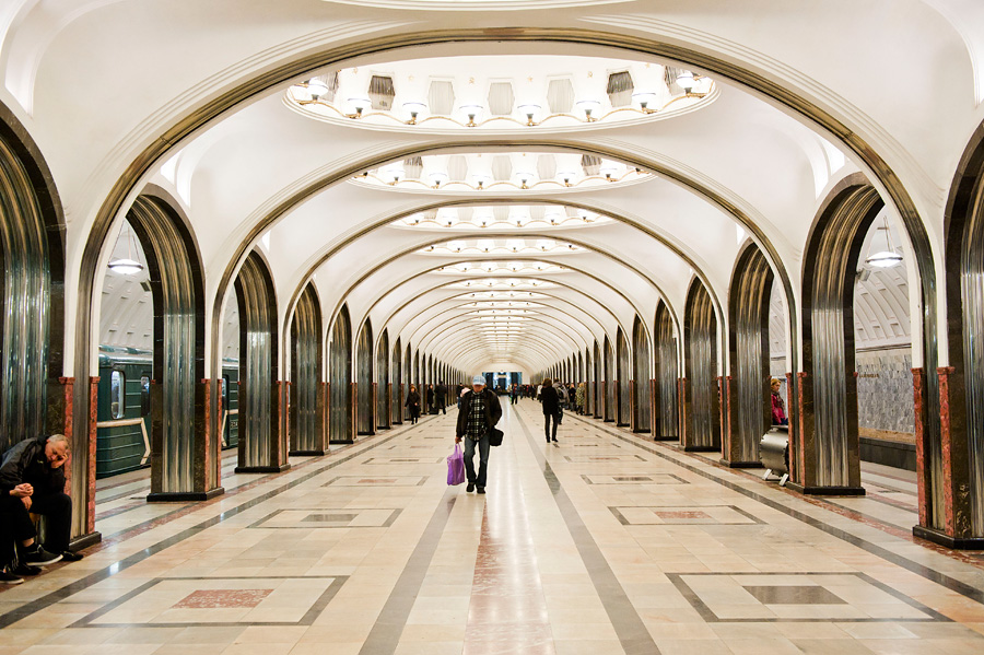 Станция метро Маяковская, Москва, Россия, Европа