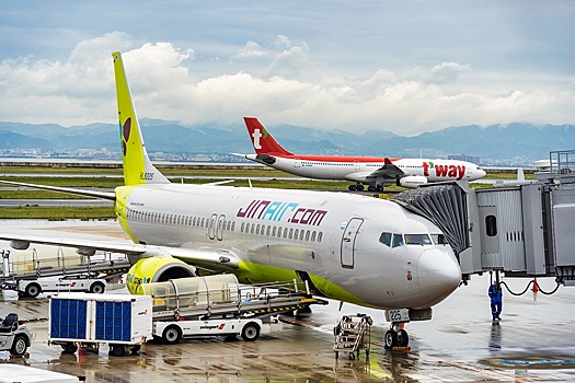 У лайнера южнокорейского лоукостера Jin Air в полете отвалился кусок обшивки