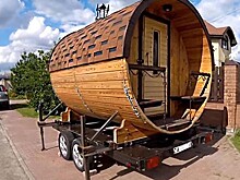 Строим баню-бочку на колесах за 1000 $. Мастер-класс