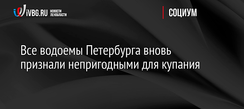 Все водоемы Петербурга вновь признали непригодными для купания