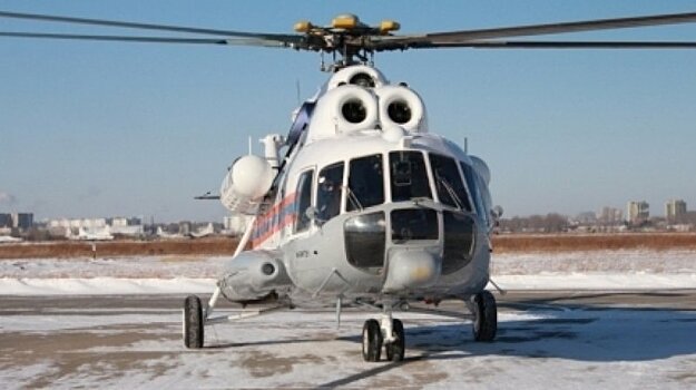Посреди Хабаровска рухнул вертолет