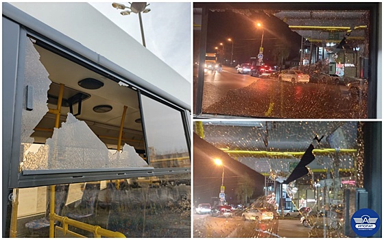 В Ижевске неизвестные разбили окна в салоне двух автобусов