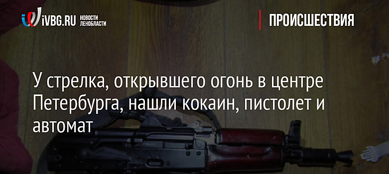 У стрелка, открывшего огонь в центре Петербурга, нашли кокаин, пистолет и автомат