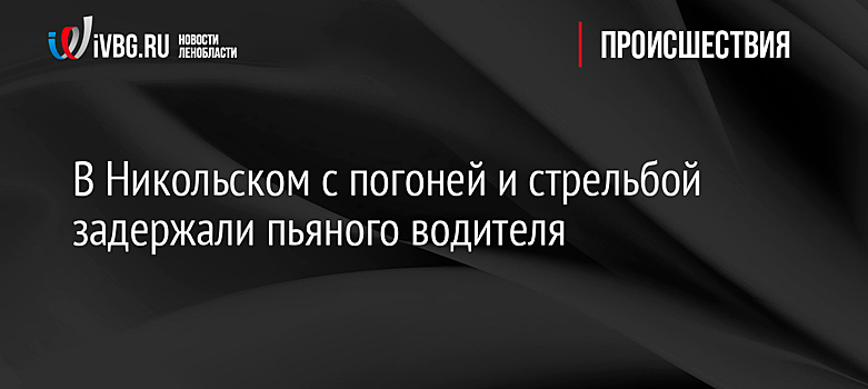 В Никольском с погоней и стрельбой задержали пьяного водителя