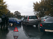 В Кировском районе произошло массовое ДТП с участием автомобиля из Белоруссии