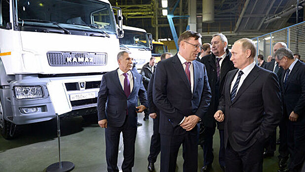 Путин посетил предприятие «КамАЗ» в Татарстане