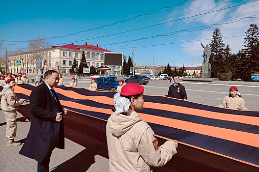 Юнармейцы Республики Тыва приняли участие в старте акции «Георгиевская лента»
