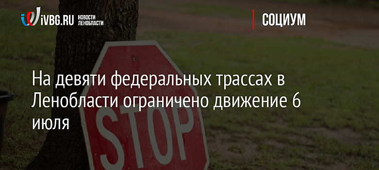 На девяти федеральных трассах в Ленобласти ограничено движение 6 июля