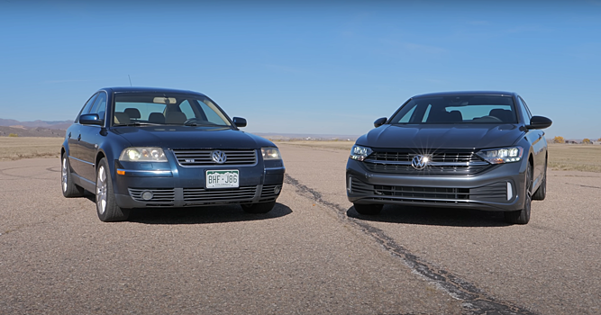 Новый Volkswagen Jetta и старый Volkswagen Passat W8 свели в дрэге