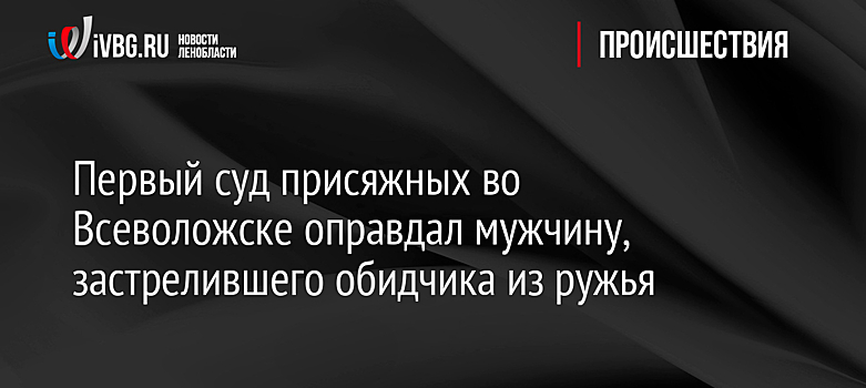 Первый суд присяжных во Всеволожске оправдал мужчину, застрелившего обидчика из ружья