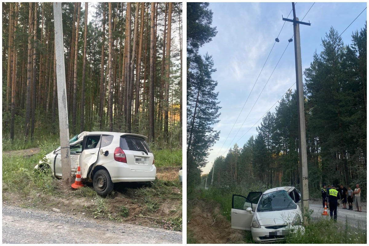 Автомобиль врезался в опору ЛЭП под Новосибирском: без света остались четыре посёлка
