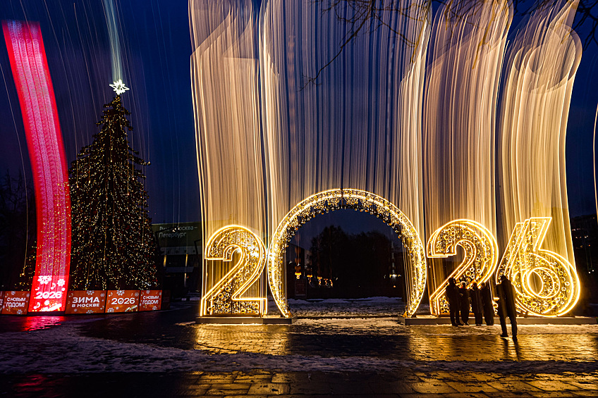 Новогодняя атмосфера в Москве