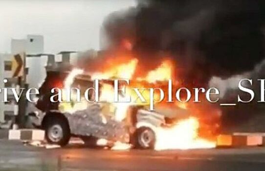 Тестовый автомобиль компании Mahindra загорелся прямо на испытаниях