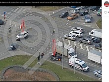 В районе Алтуфьевского шоссе, 86 утром было затруднено движение из-за ДТП с мотоциклом