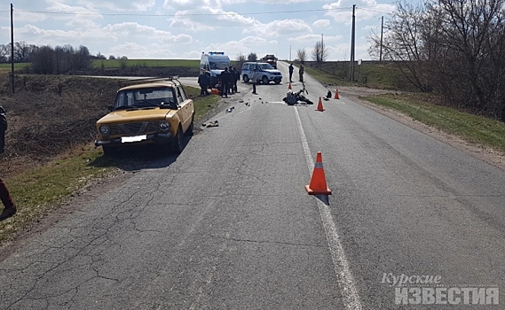 В Курской области столкнулись ВАЗ и мотороллер