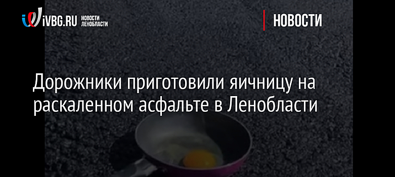 Дорожники приготовили яичницу на раскаленном асфальте в Ленобласти