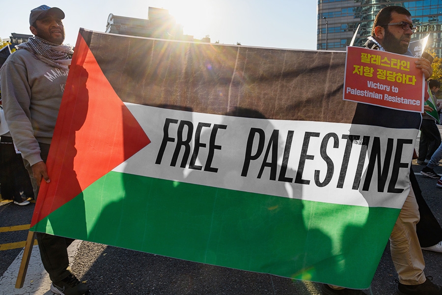 В Брюсселе прошла массовая акций в поддержку палестинцев