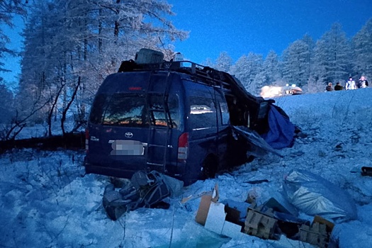 В Якутии автомобиль с восемью пассажирами врезался в дерево