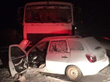 В Зауралье большегруз снес легковушку, не уступившую ему дорогу