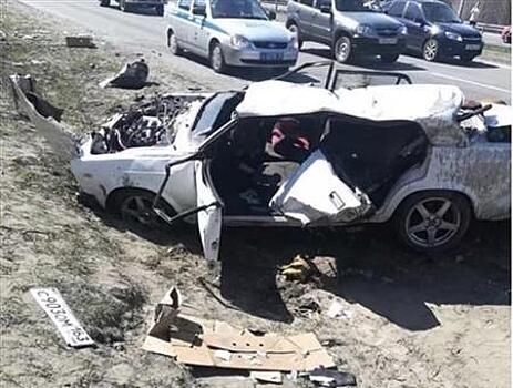 У Новосемейкино в ДТП пострадал водитель перевернувшегося на крышу ВАЗа