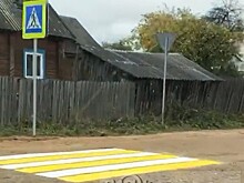 В Тверской области пешеходный переход нарисовали на земле