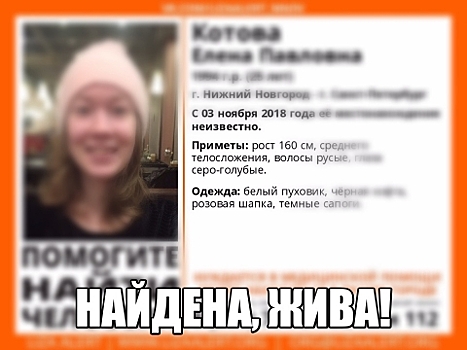 Пропавшая в Нижегородской области Елена Котова найдена живой