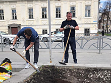 Губернатора Куйвашева заметили с лопатой в центре Екатеринбурга. Фото, видео