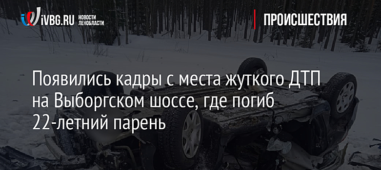 Появились кадры с места жуткого ДТП на Выборгском шоссе, где погиб 22-летний парень